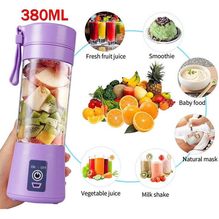 Portable 6 cuts Blender Home USB Rechargeable Electric Fruit Extractor Juice Blender Machine | Mini Smoothie Maker