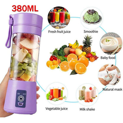 Portable 6 cuts Blender Home USB Rechargeable Electric Fruit Extractor Juice Blender Machine | Mini Smoothie Maker